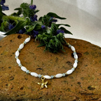 Amazonite Lithotherapy Bracelet - Parnassia, Alpine Flower on the Wrist EDELYA