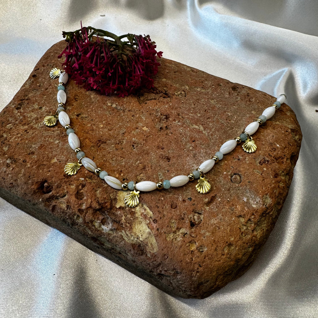 Amazonite Lithotherapy Bracelet - Parnassia, Alpine Flower on the Wrist EDELYA