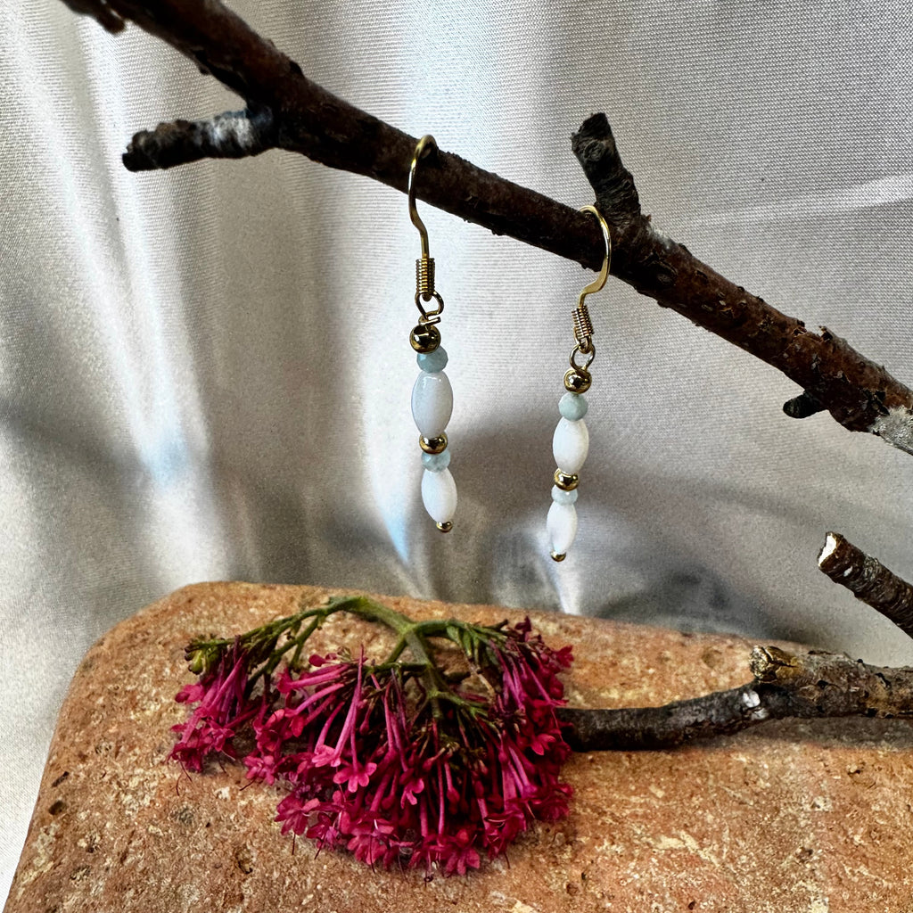 Amazonite Lithotherapy Bracelet - Parnassia, Alpine Flower on the Wrist EDELYA